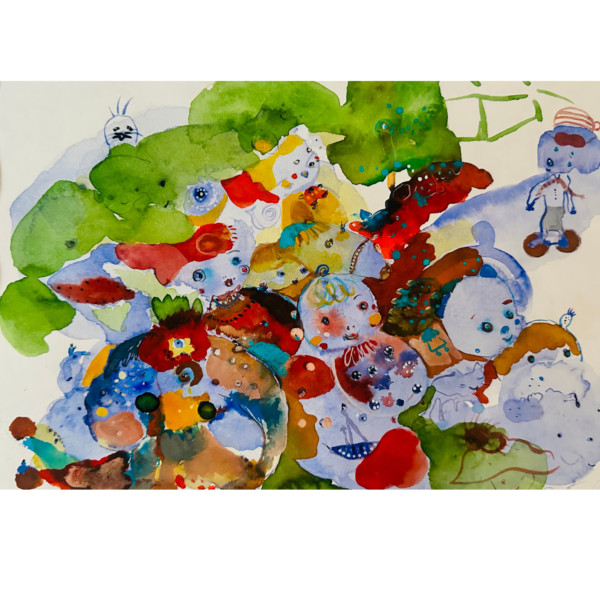 Cat, Sea Dog, Elephant's Toy on the Moss Cat, Sea Dog, Elephant's Toy on the Moss